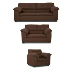 INNOVAMUEBLES - Living 3 cuerpos LIVERPOOL 215x97x85 cm Chocolate