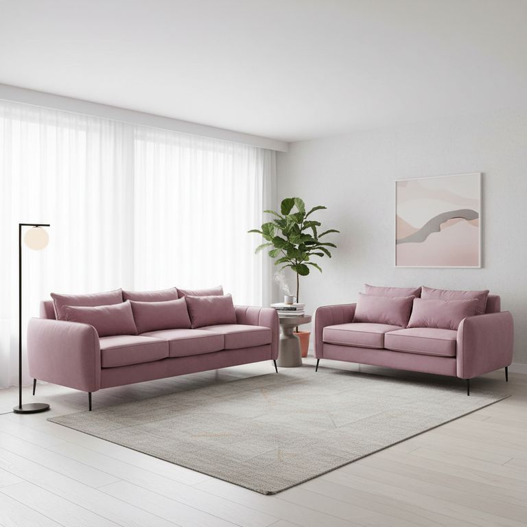 INTERMUEBLES Living 5 cuerpos ITALIA 223x85x93 cm Rosado
