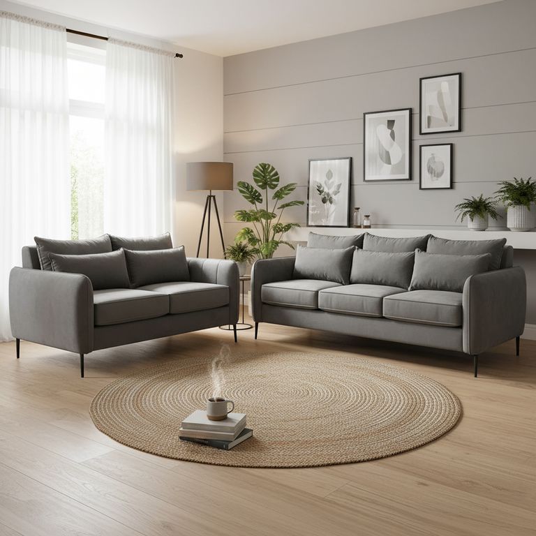 INTERMUEBLES Living 3 cuerpos ITALIA 223x85x93 cm Gris