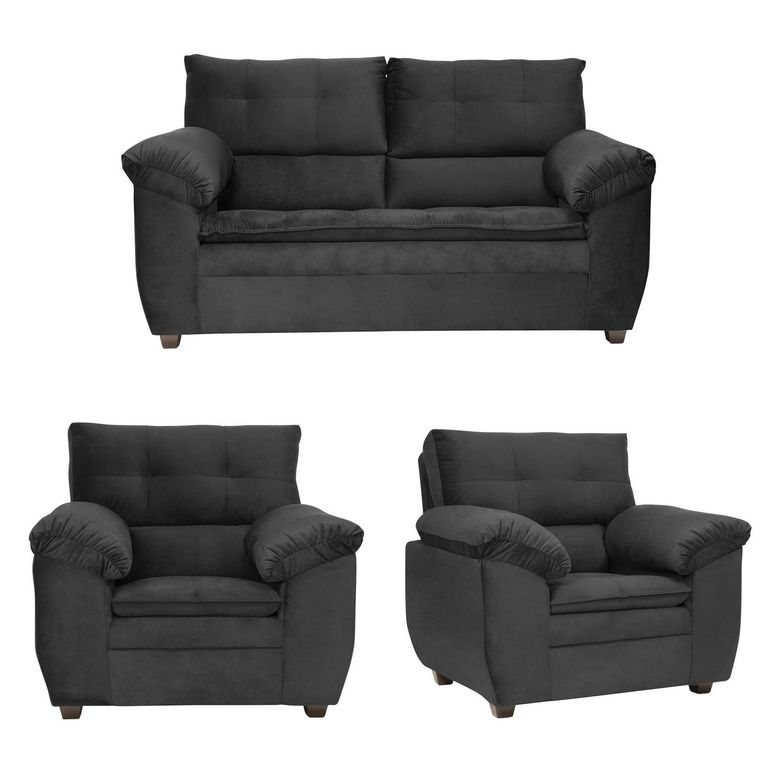 INTERMUEBLES Living 4 cuerpos LIVERPOOL 154x97x85 cm Negro