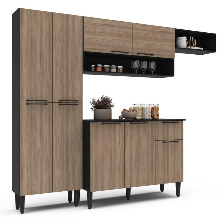 Mueble De Cocina Madri Rustic 9 Puertas 1 Cajón