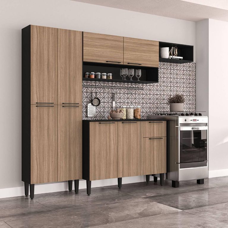 Mueble De Cocina Madri Rustic 9 Puertas 1 Cajón