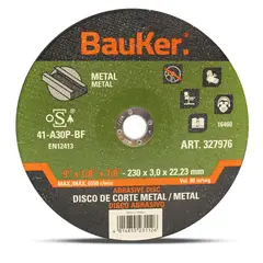 BAUKER - Disco corte metal9" x 3,0 mm