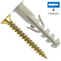 FISCHER - Tarugo Nylon SA8mm + Tornillos 5x45mm 4 unidades