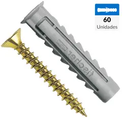FISCHER - Tarugo Nylon SX8mm + Tornillo 5x45mm 60 unidades