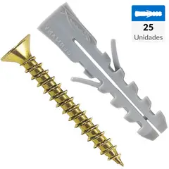 FISCHER - Tarugo Nylon S8mm + Tornillos 5x45mm 25 unidades