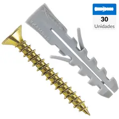 FISCHER - Tarugo Nylon S6mm + Tornillos 4.5x35mm 30 unidades
