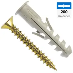 FISCHER - Tarugo Nylon SA8mm + Tornillo 5x45mm 200 unidades