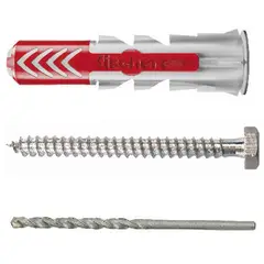 FISCHER - Tarugo Duopower 10mm + Tirafondo 4 unidades
