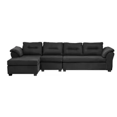 INNOVAMUEBLES - Sofá Seccional 4 cuerpos SANTANA 336x90x160 cm Negro