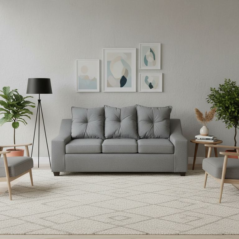 Sofá 3 cuerpos MSOVI3CT51 190x90x80 cm Gris