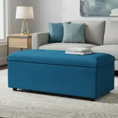 MASEL - Banqueta Baul Felpa Petroleo