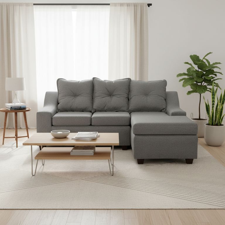 Sofá Seccional 3 cuerpos MSVI3CDT51 155x90x195 cm Gris