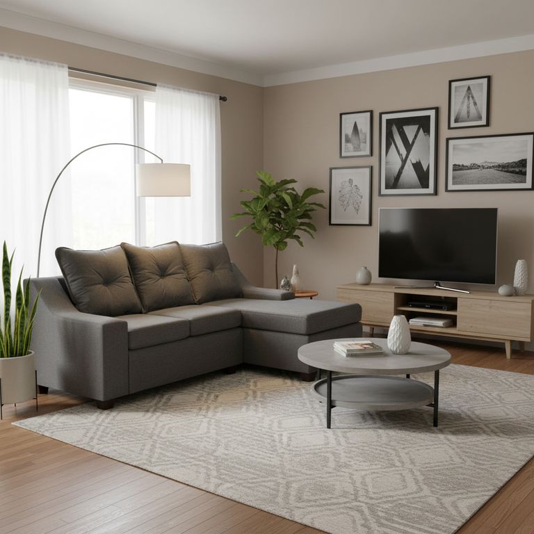Sofá Seccional 3 cuerpos MSVI3CDT54 155x90x195 cm Gris