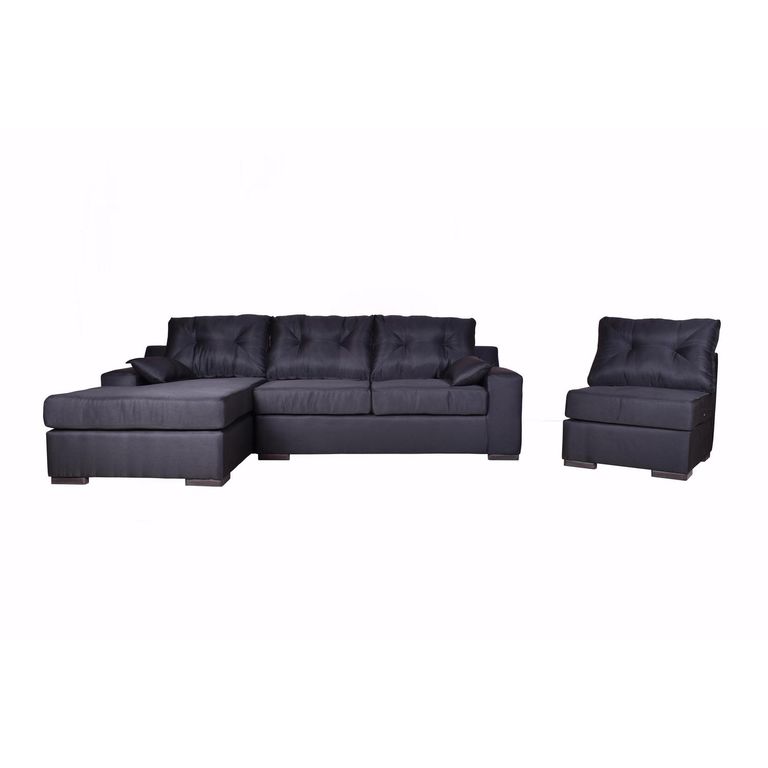Sofá Seccional 4 cuerpos MUSEMILU50 155x95x300 cm Negro