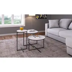 DECOCASA - Set 3 mesas Volpi negro