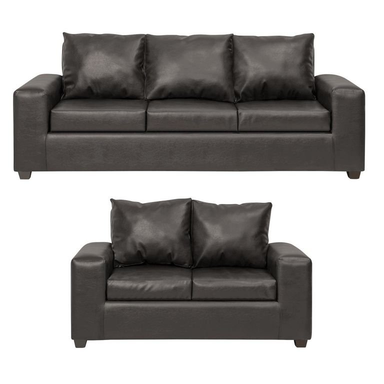 Set de Sofás Kahlo 3 y 2 Cuerpos Cuero Sintético