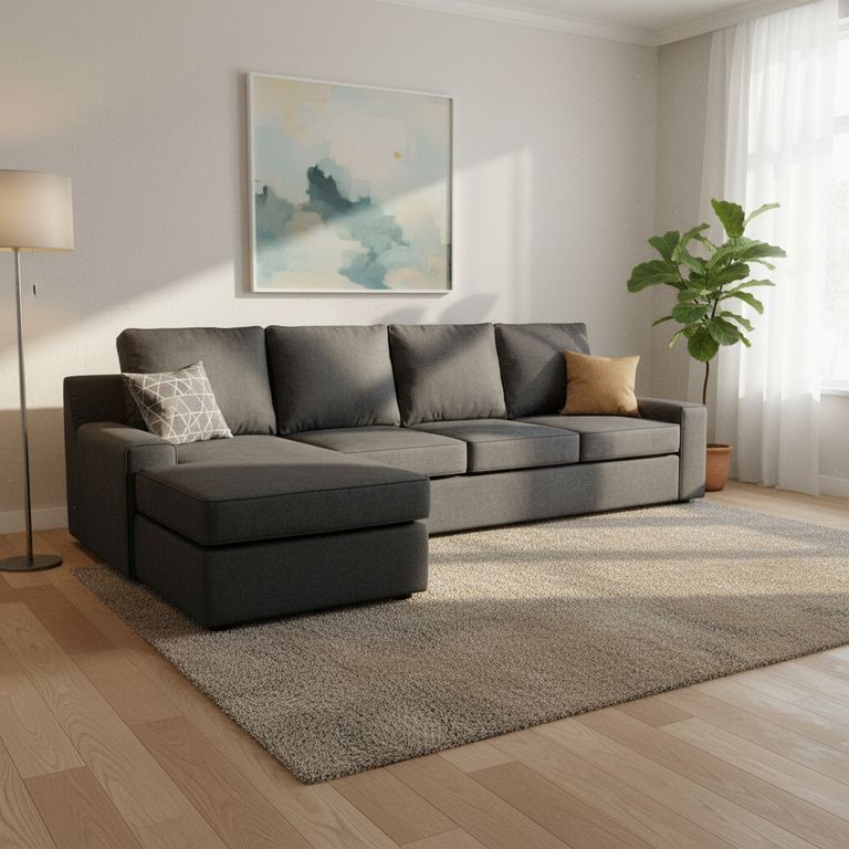 Sofá Seccional Cama 4 Cuerpos Burano 341X93X160 cm Xl Izquierdo Tela