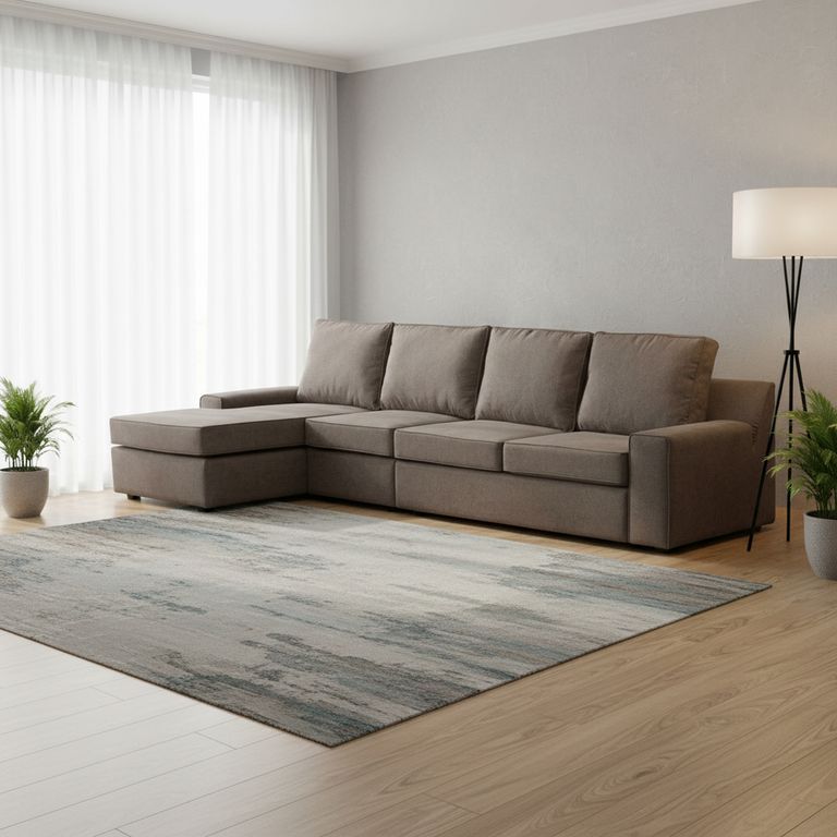 Sofá Seccional Cama 4 Cuerpos Burano 341X93X160 cm Xl Izquierdo Tela