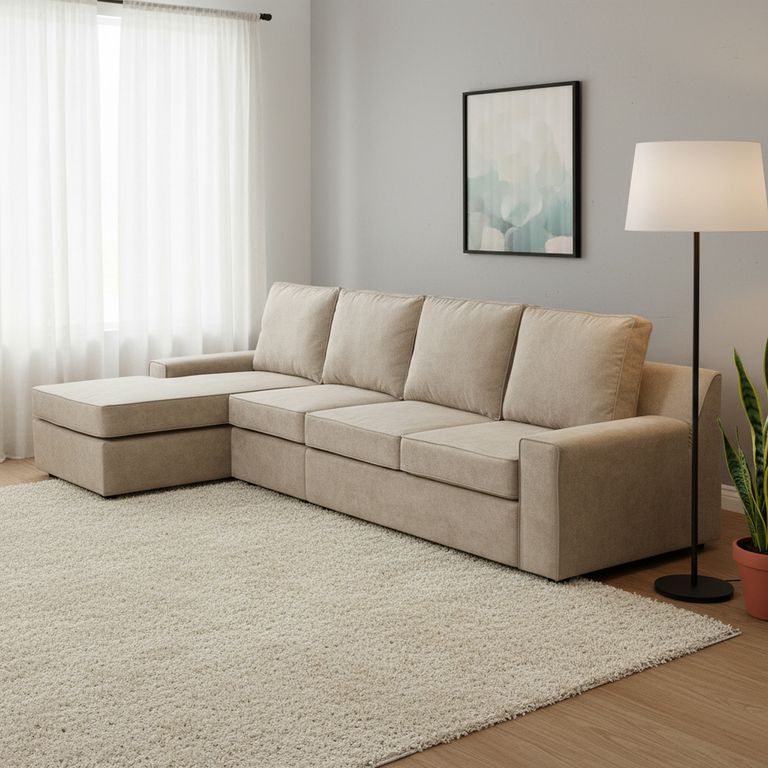 Sofá Seccional Cama 4 Cuerpos Burano 341X93X160 cm Xl Izquierdo Tela
