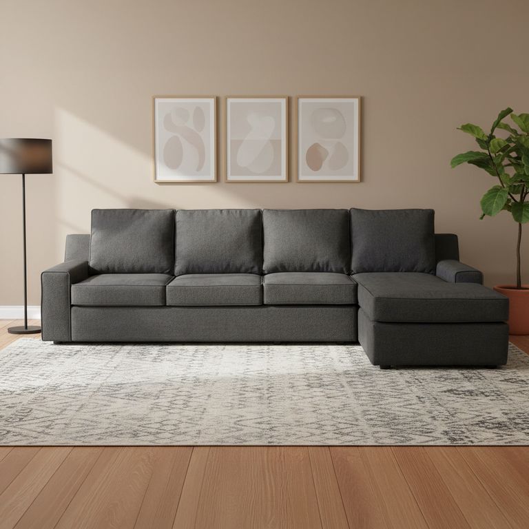 Sofá Seccional Cama 4 Cuerpos Burano 341X93X160 cm Xl Derecho Tela