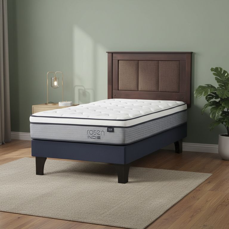 ROSEN Cama 1 plaza de Estructura Indie Azul