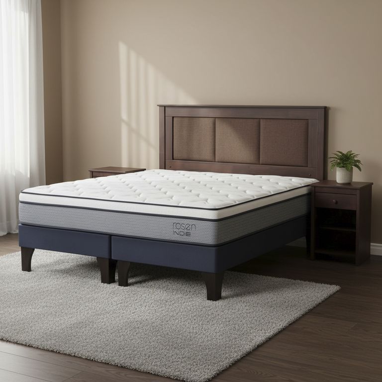 ROSEN Cama 2 plazas de Estructura Indie Azul