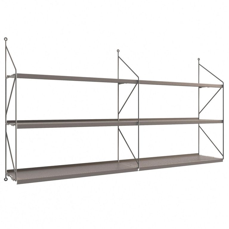 Repisa Angolo Dúo Acero 3 Nivel(es) 122x66x21 cm Gris