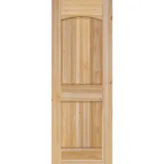 HOLZTEK - Puerta Exterior Madera pino oregón 100x200 cm Modelo 2 Natural