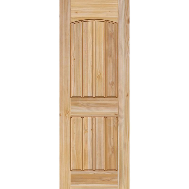 Puerta Exterior Madera pino oregón 80x200 cm Modelo 2 Natural