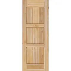 HOLZTEK - Puerta Exterior Madera pino oregón 80x200 cm Modelo 4 Natural