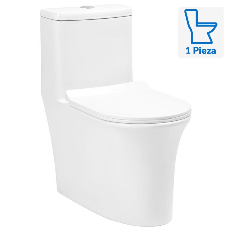 Sanitario One piece a Piso 30,5 cm 4.8 Litros WC One Piece Helios Descarga Piso 30 Blanco