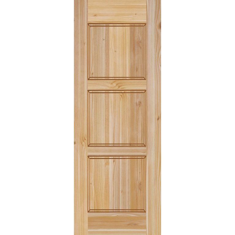 Puerta Exterior Madera pino oregón 80x200 cm Modelo 4 Natural