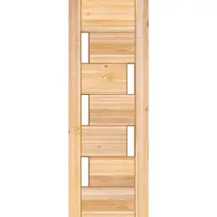 HOLZTEK - Puerta Exterior Madera pino oregón Modelo 5 Natural