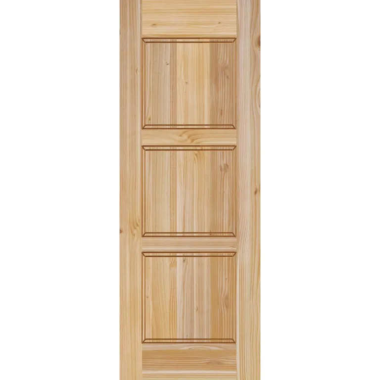Puerta Exterior Madera pino oregón 80x200 cm Modelo 4 Natural