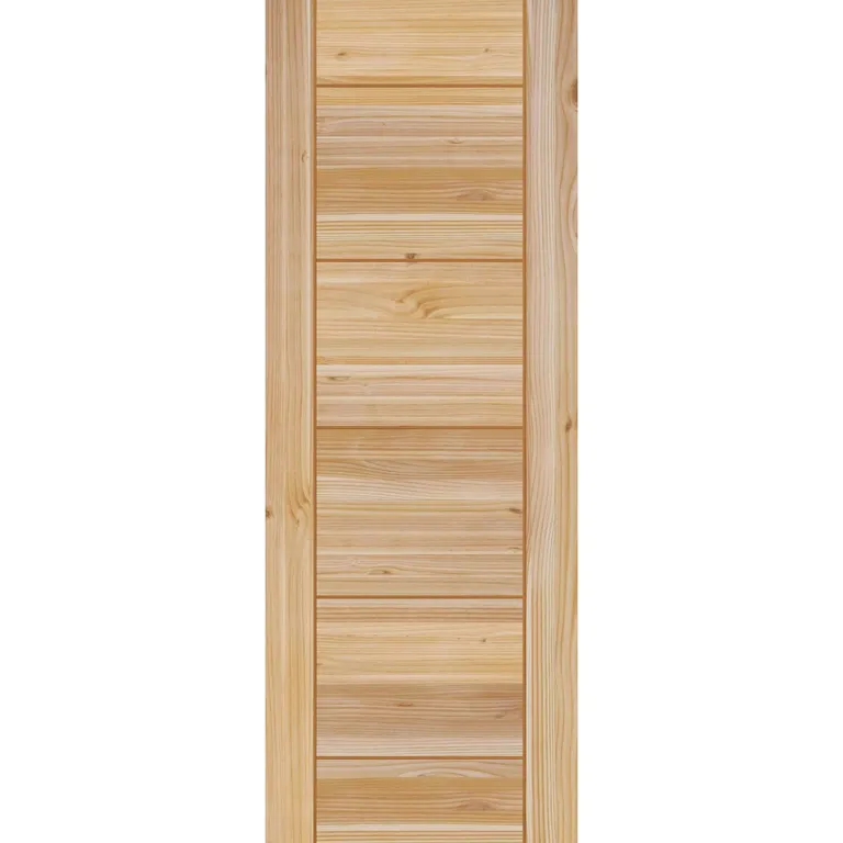 Puerta Exterior Madera pino oregón 80x200 cm Modelo 200 Natural