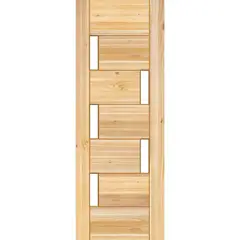 HOLZTEK - Puerta Exterior Madera pino oregón 80x200 cm Modelo 5 Natural