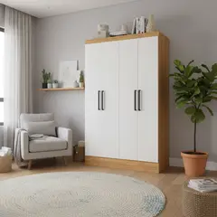 ROCA - Clóset Ámbar 4 Puerta(s) 4 Repisa(s) 107x182x46 cm Blanco