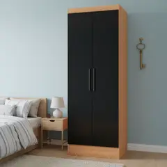 ROCA - Clóset Ámbar 2 Puerta(s) 4 Repisa(s) 65x182x37 cm Negro