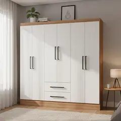 ROCA - Clóset Ámbar 6 Puerta(s) 2 Cajón(es) 2 Repisa(s) 160x182x46 cm Multicolor