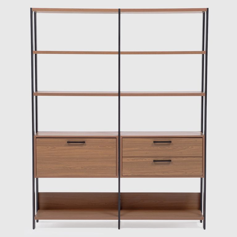 Estante Cucao MDF 8 Nivel(es) 144.5x185x32 cm Negro