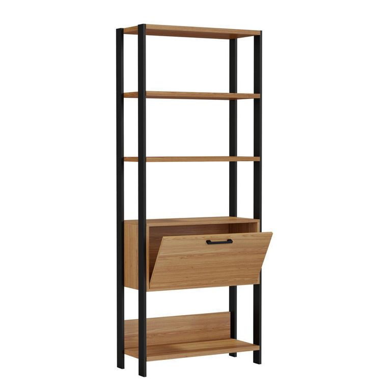 Estante Cucao MDF 4 Nivel(es) 73x185x32 cm Negro