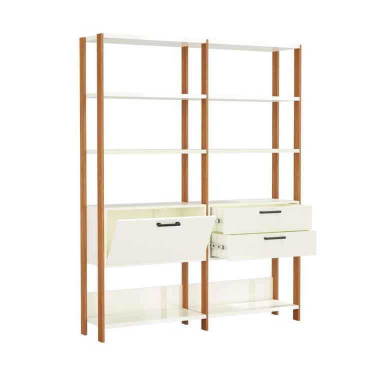 Estante Cucao MDF 8 Nivel(es) 144.5x185x32 cm Blanco