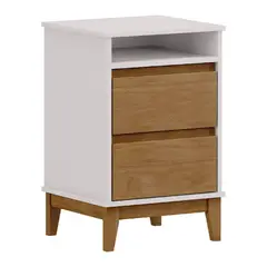 ROCA - Velador 2 Cajón(es) Tucuman 42.5x68x40 cm Blanco - Canela