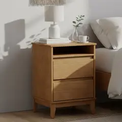 ROCA - Velador 2 Cajón(es) Tucuman 42.5x68x40 cm Canela