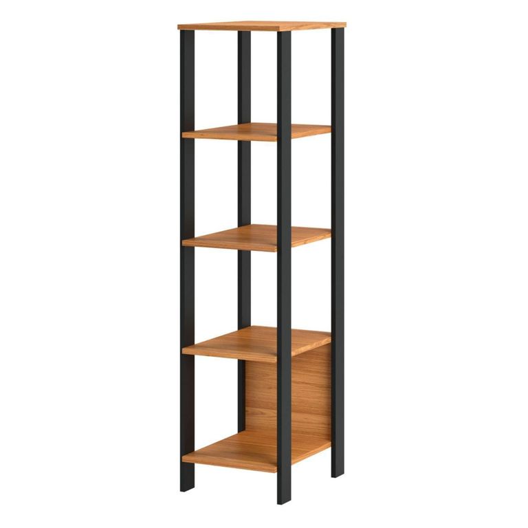 Repisa Peteroa MDF 5 Nivel(es) 33x135x44 cm Roble/Negro