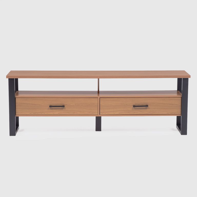 Rack TV" 75 " Queule Roble/Negro 180x60x35.5 cm
