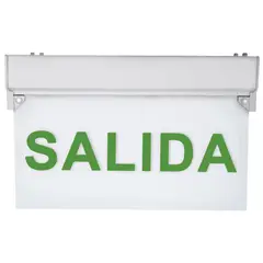 BP ILUMINACION - Señalética emergencia fondo transparente letras verdes "salida"