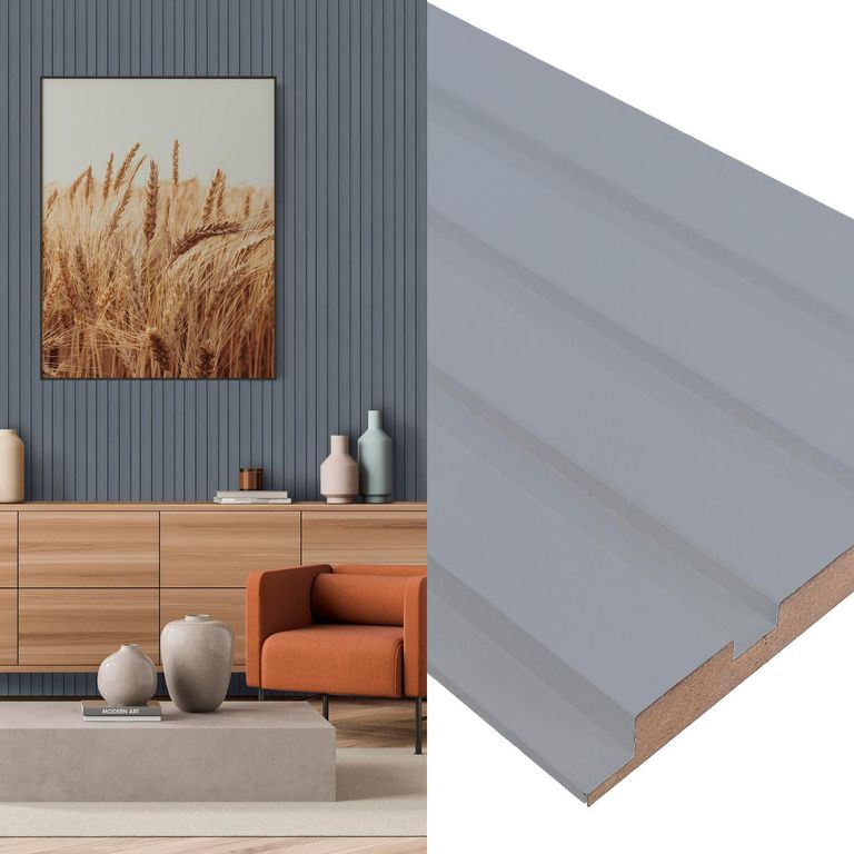 Wall Panel Ripado Pintado Azul Pacifico 15x160x2440