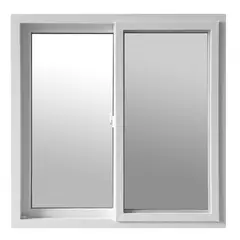 HOLZTEK - Ventana PVC Corredera 100x100 cm Vidrio Termopanel Blanco